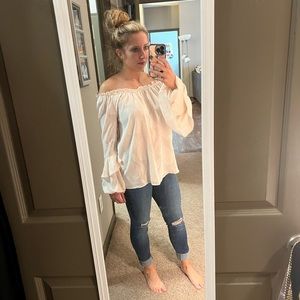 Michael Kors Cream Off the Shoulder Top